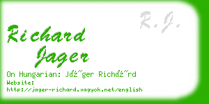 richard jager business card